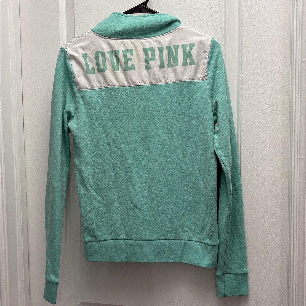 Victoria's Secret Y2K Quarter Zip Sweatshirt Size Small Love Pink - Picture 8 of 9
